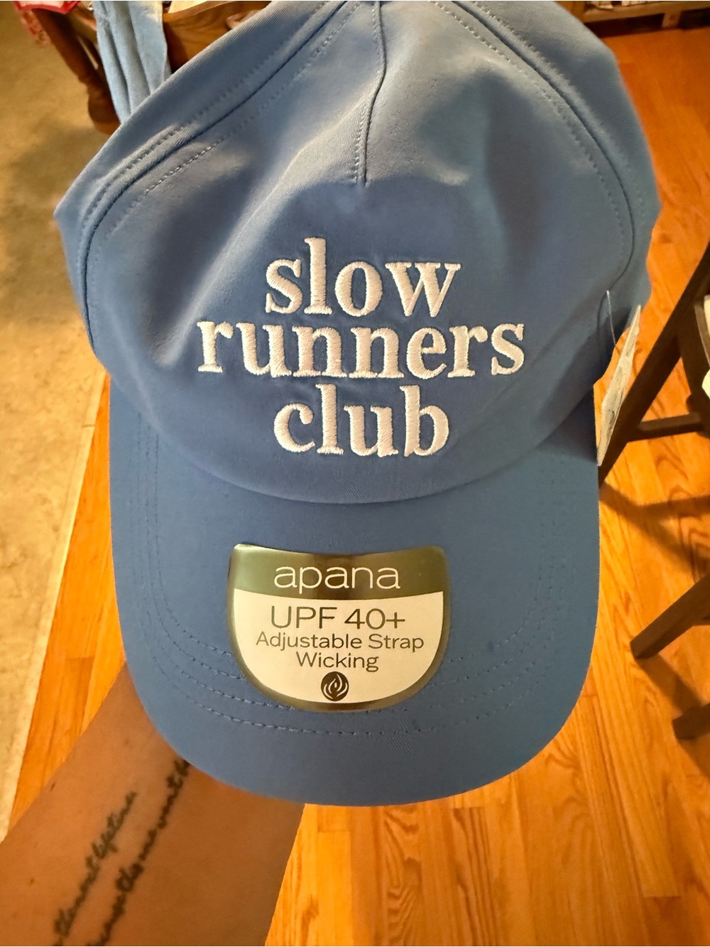 Apana Sky Blue 'Slow Runners Club' Adjustable hat